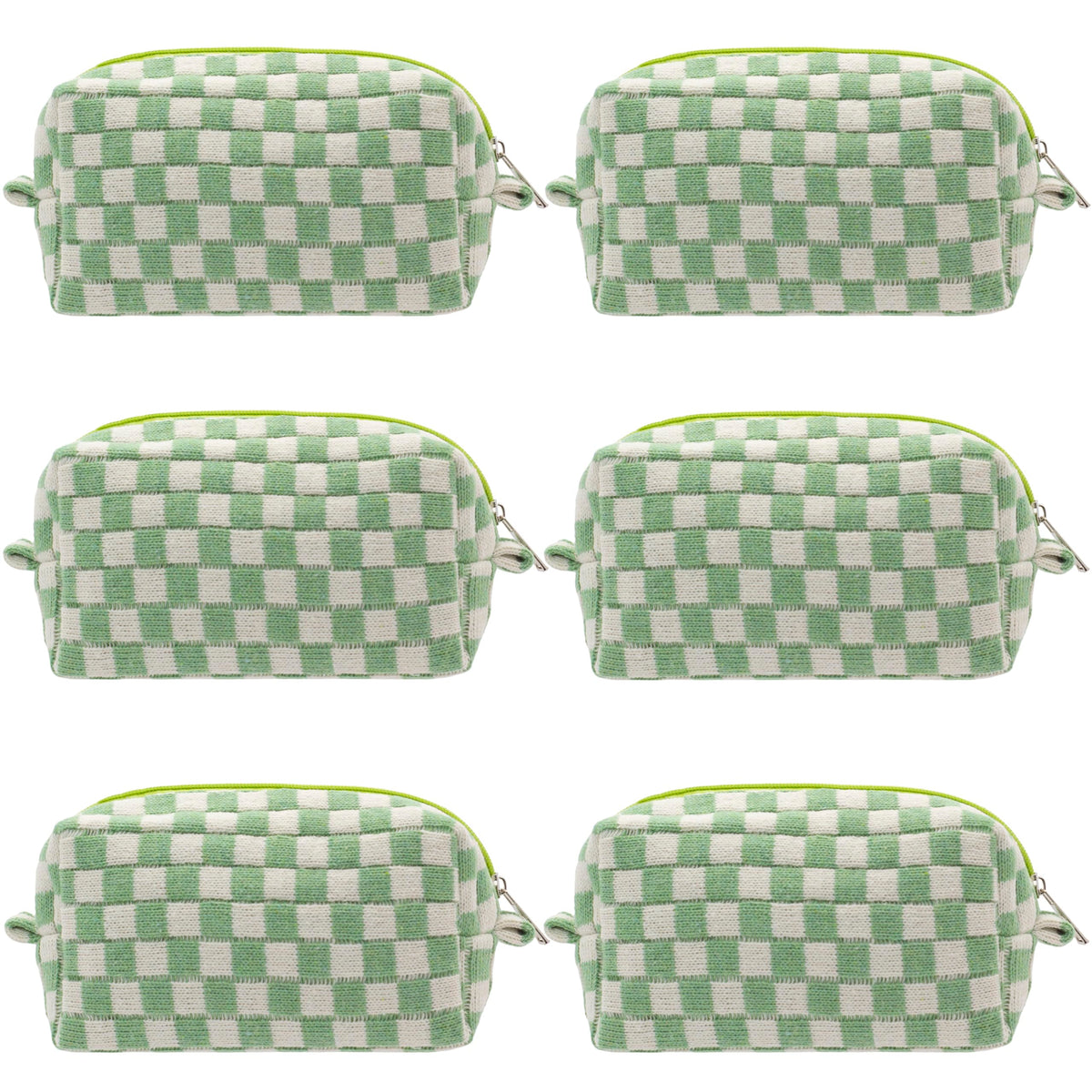 PAZIMIIK checkered makeup bag front view for easy purse organization