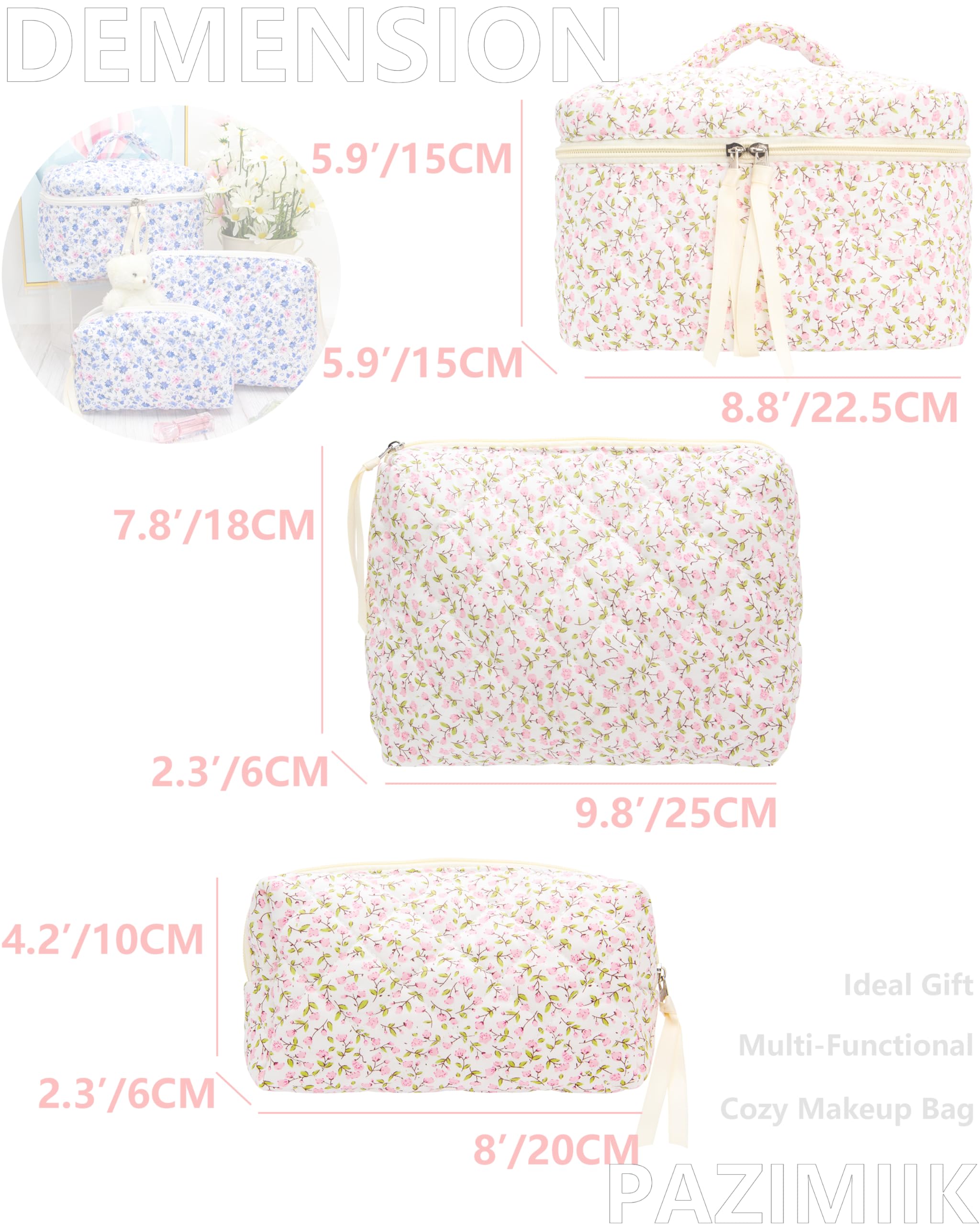 PAZIMIIK makeup bag mesh pocket keeps brushes and small items organized
