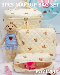PAZIMIIK makeup bag mesh pocket stores brushes and small items neatly