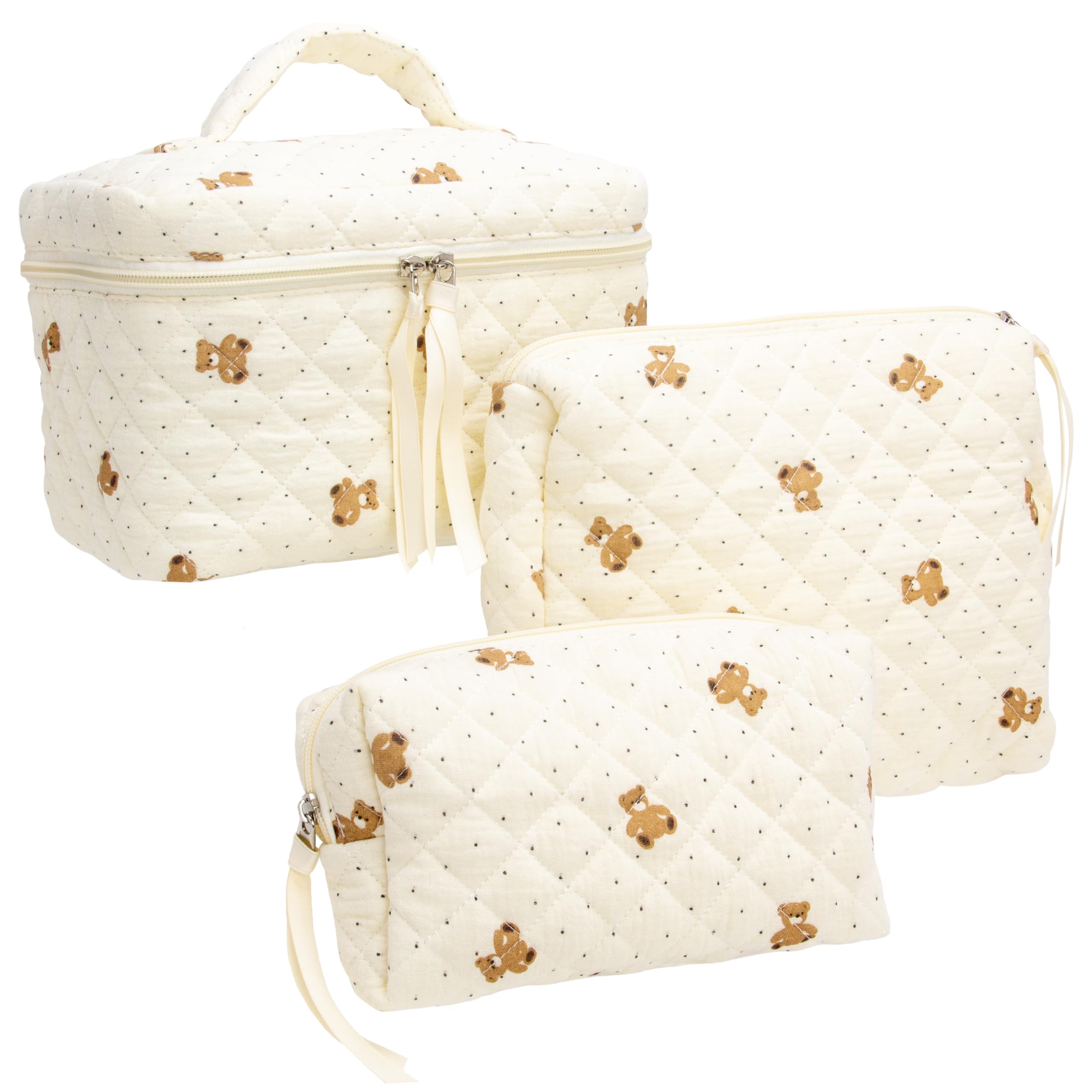 PAZIMIIK makeup bag quilted exterior showcases organized travel storage