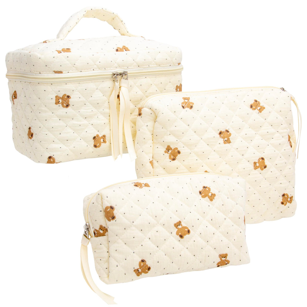 PAZIMIIK makeup bag quilted exterior showcases organized travel storage