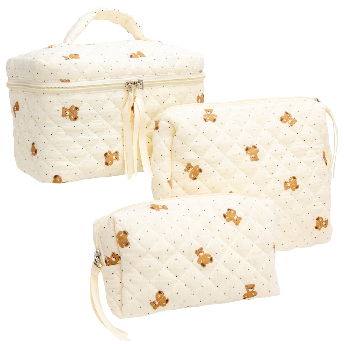 PAZIMIIK makeup bag quilted exterior showcases organized travel storage