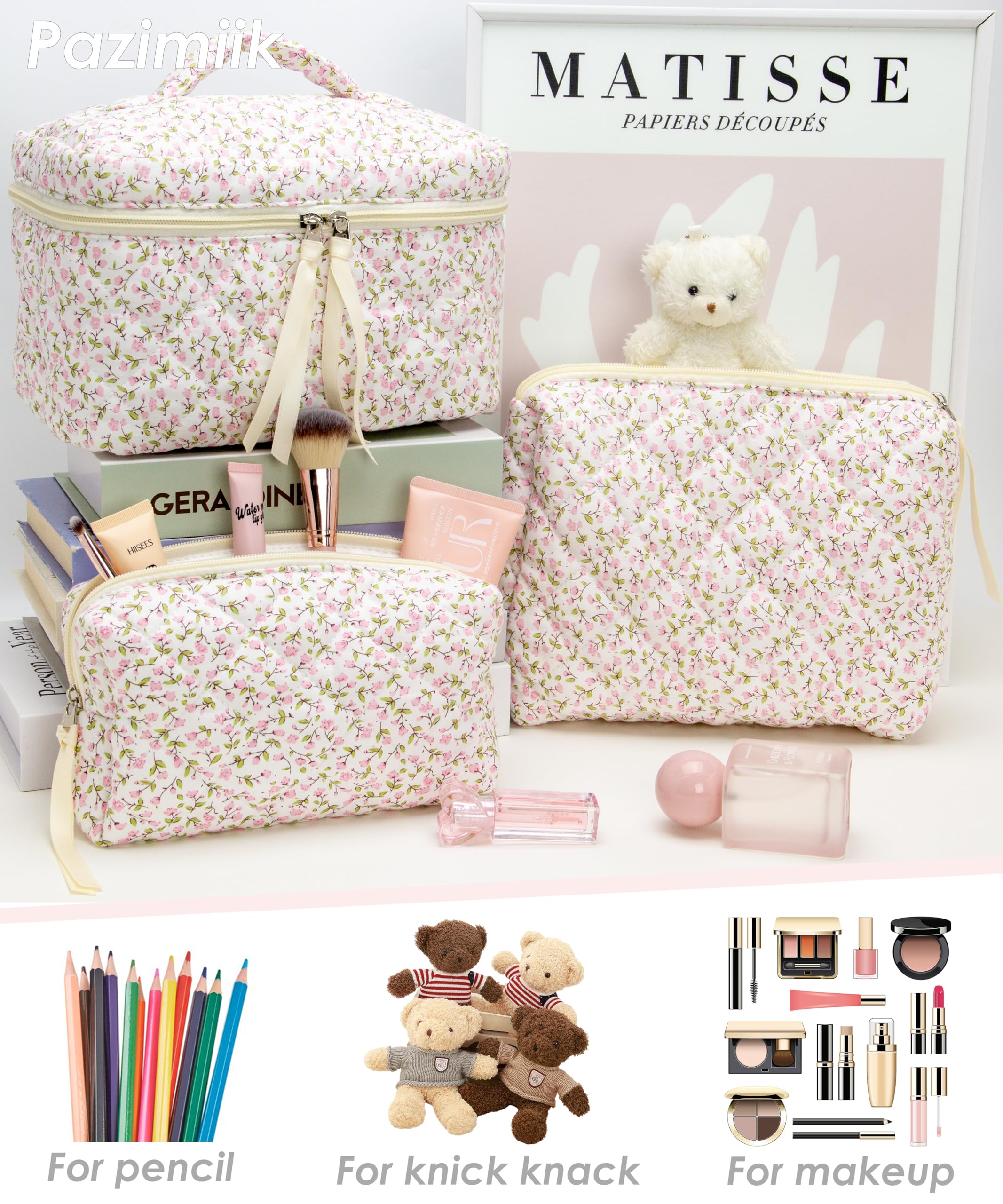 PAZIMIIK makeup bag travel-friendly design supports on-the-go beauty routines