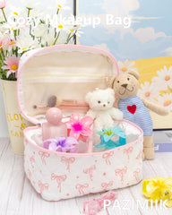 PAZIMIIK 3PCS makeup bag set middle shows compact middle bag for daily routine.