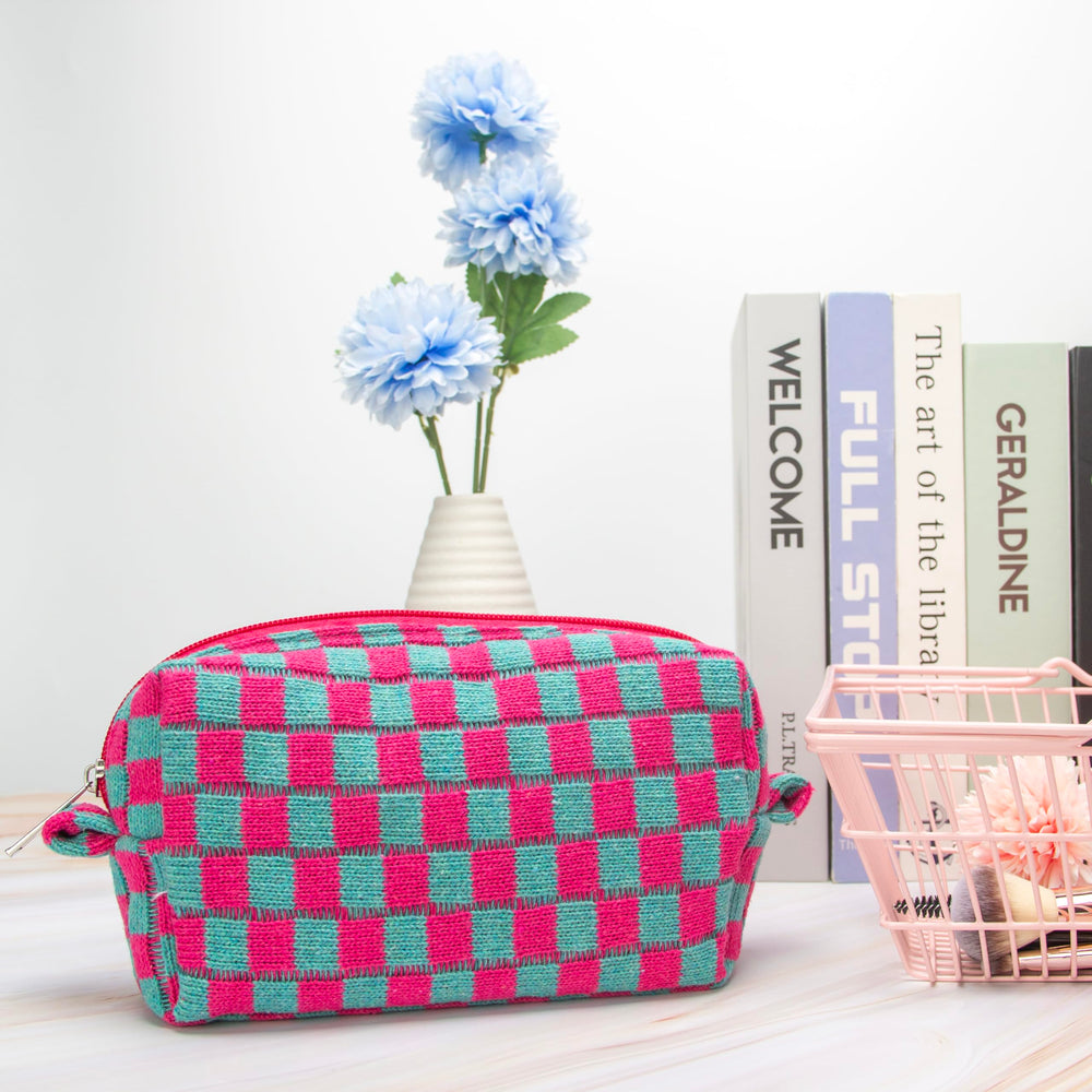 PAZIMIIK checkered makeup bag mix-color set offers versatile color options for packing.