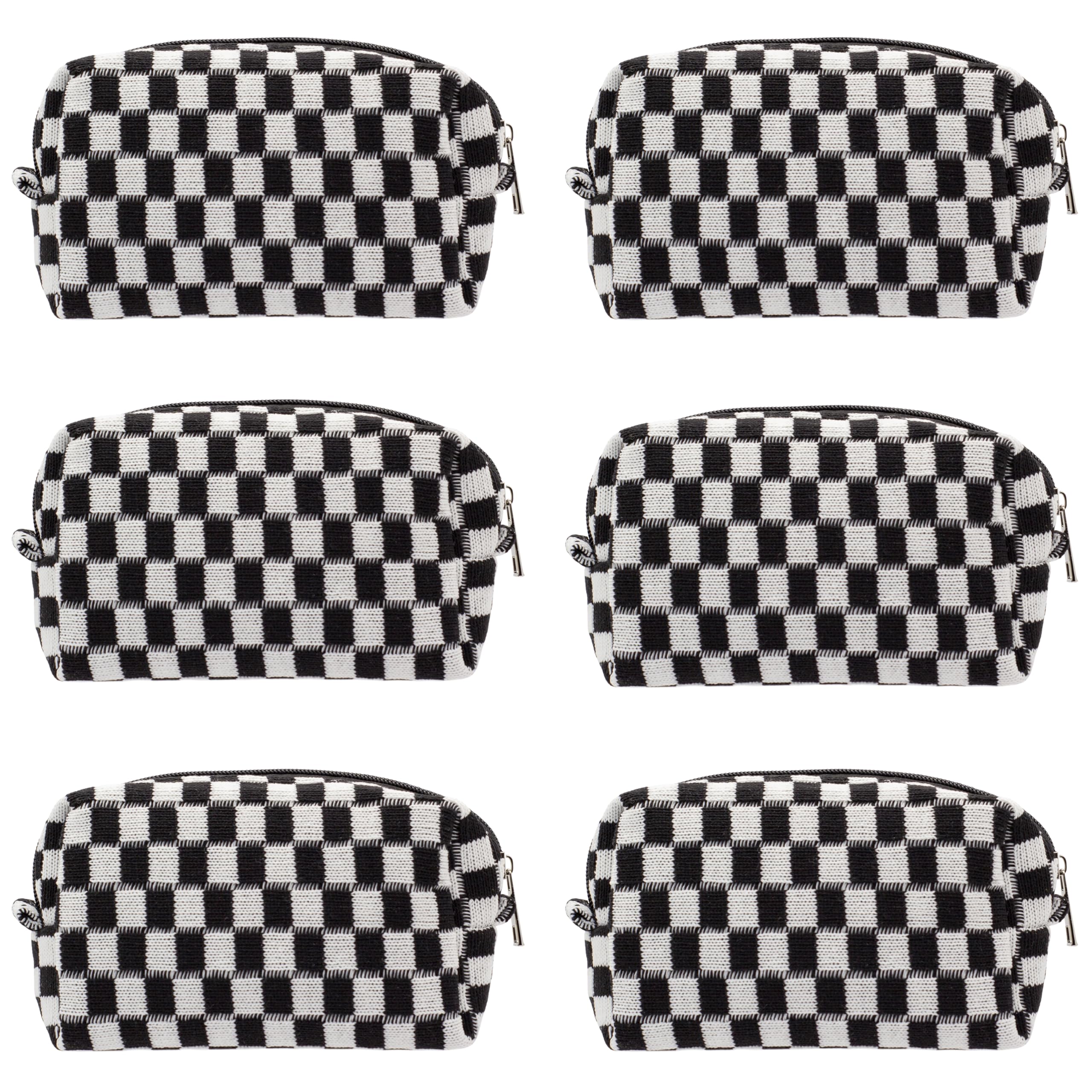 PAZIMIIK checkered makeup bag stands upright for quick access during routines.