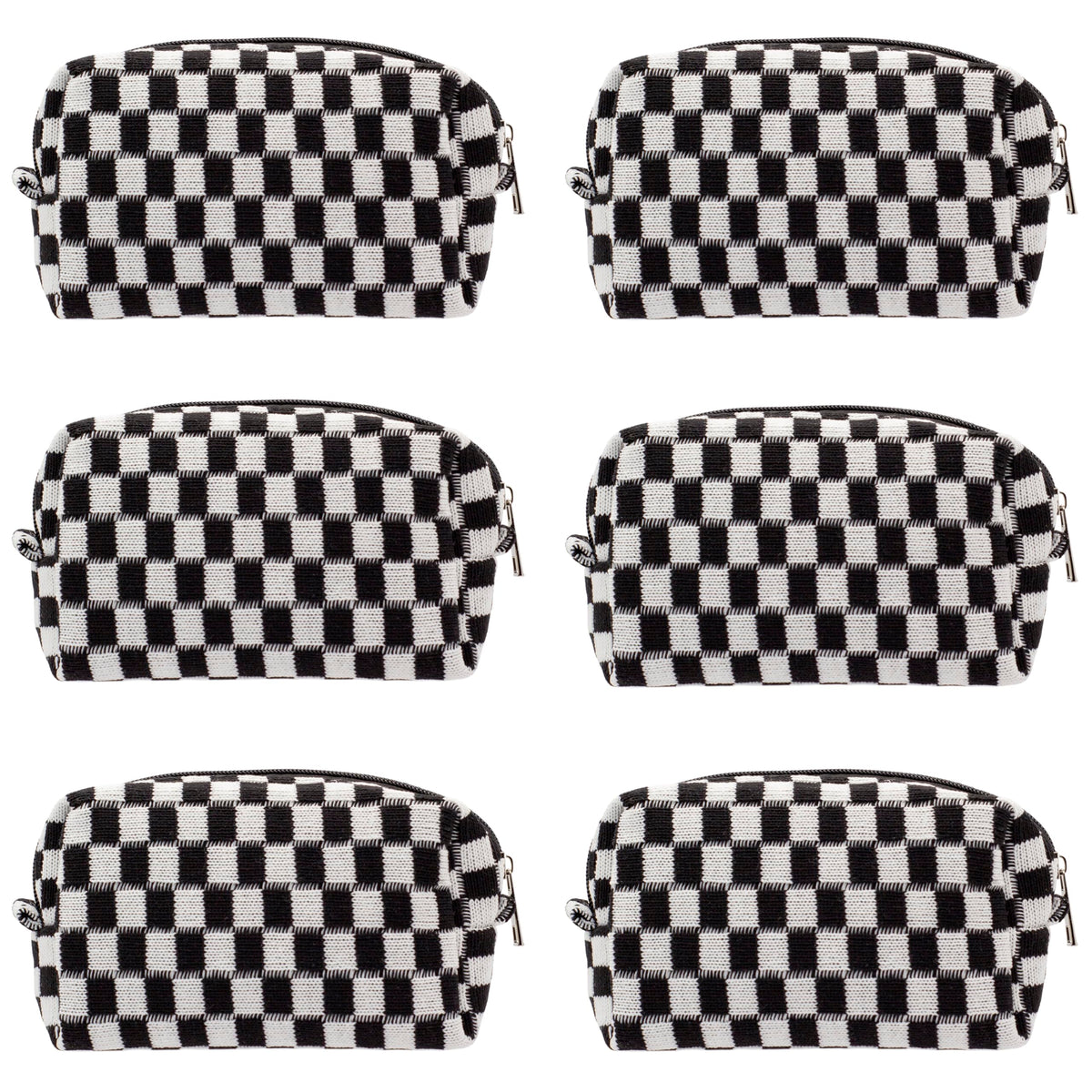 PAZIMIIK checkered makeup bag stands upright for quick access during routines.