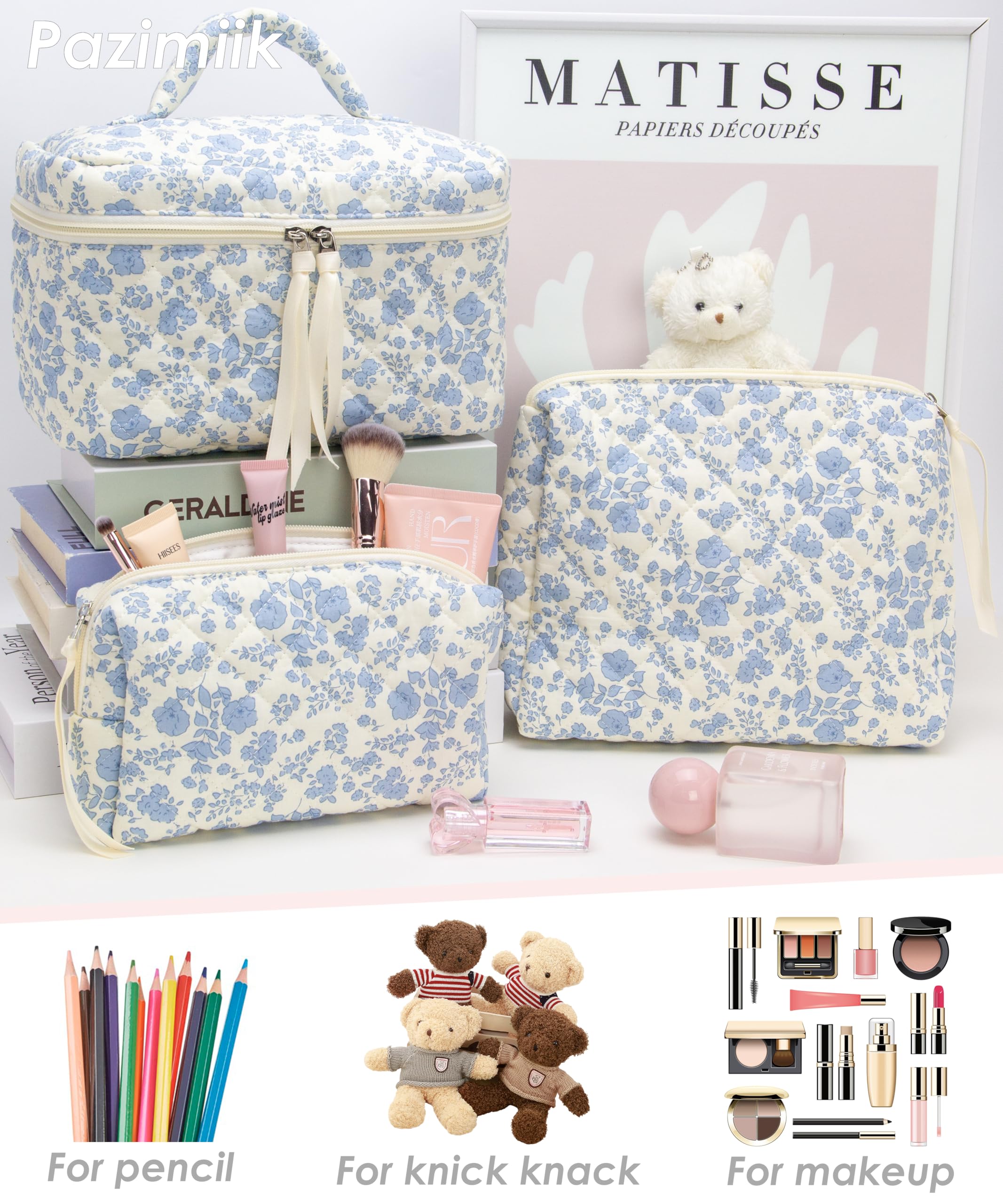 PAZIMIIK makeup bag set packaging and easy carry for on the go