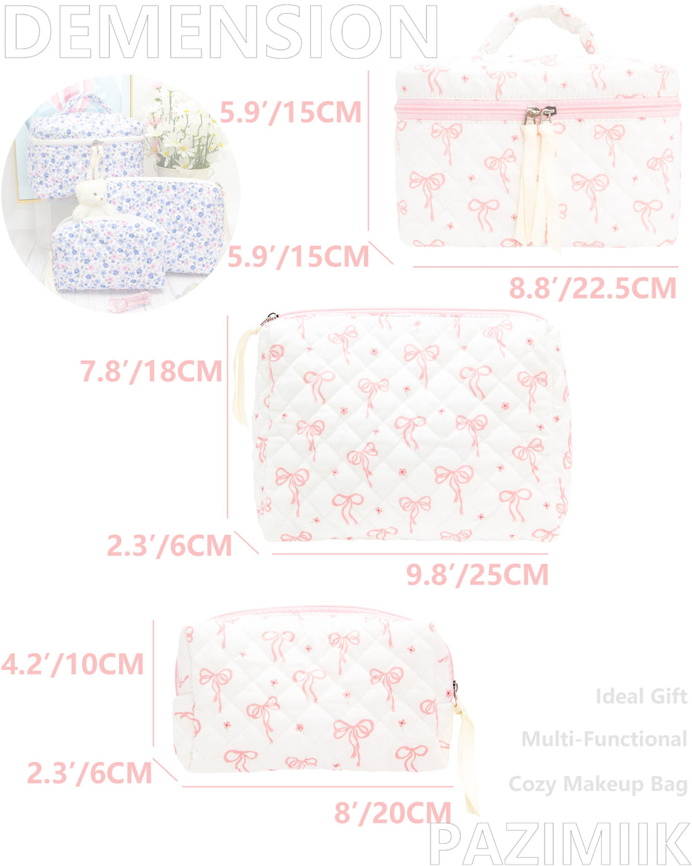 PAZIMIIK quilted exterior close-up emphasizes soft texture and stylish travel-ready appeal.