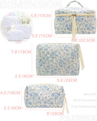 PAZIMIIK makeup bag set soft quilted texture for daily use