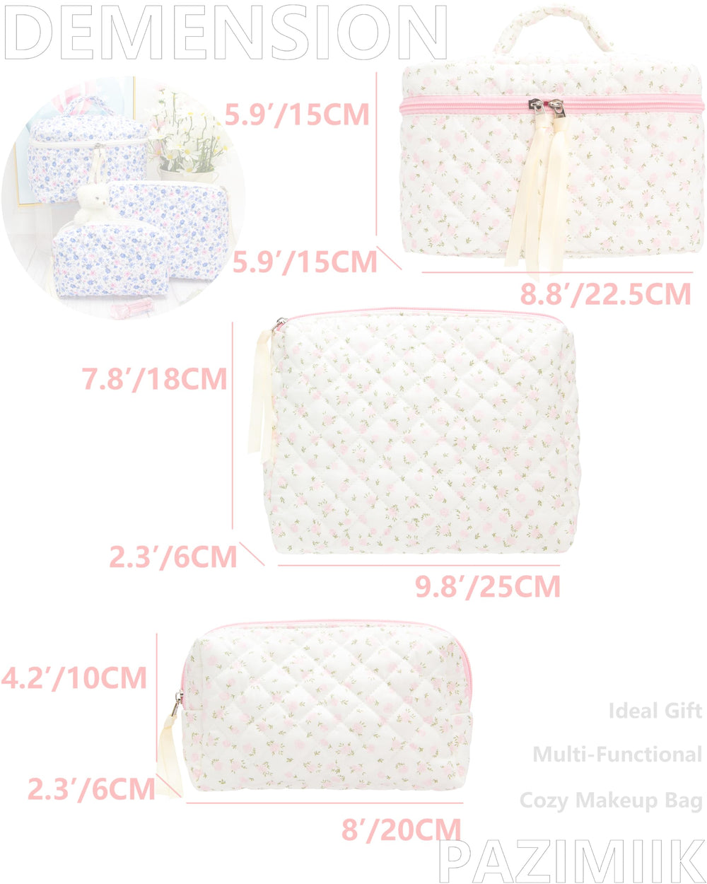 PAZIMIIK quilted cotton exterior texture adds soft lifestyle feel