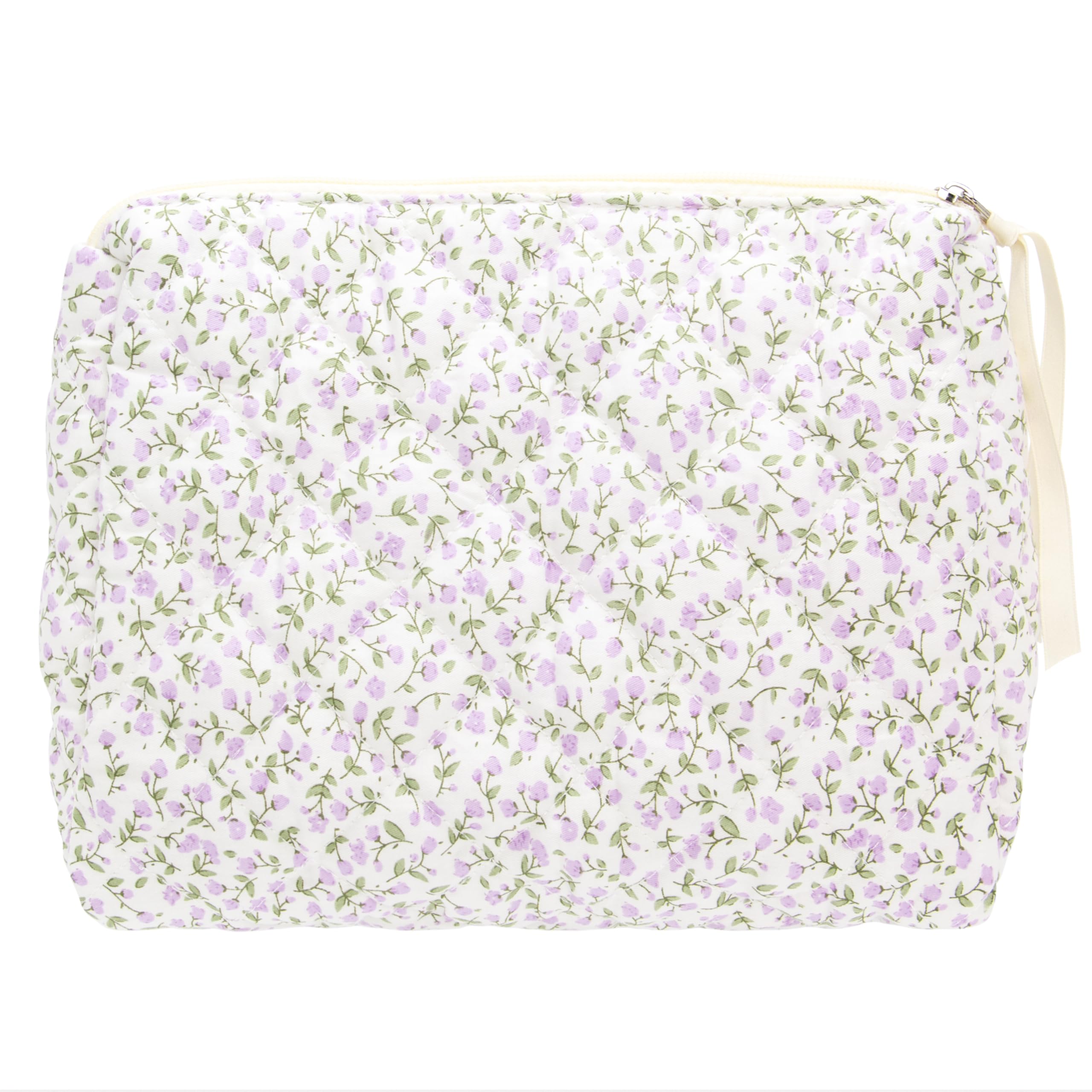 PAZIMIIK Quilted Makeup Bag with quilted exterior for chic, organized cosmetics on the go.
