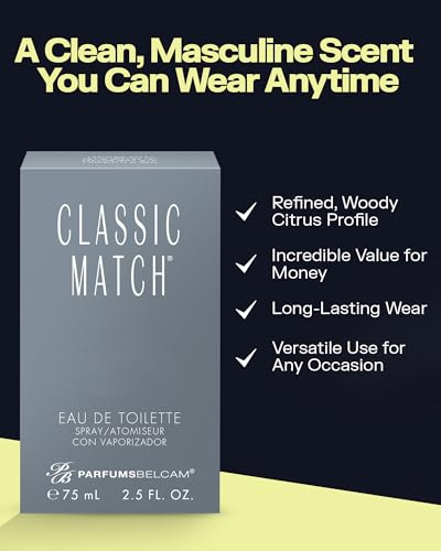 PB ParfumsBelcam Classic Match bottle angled for confident daily wear