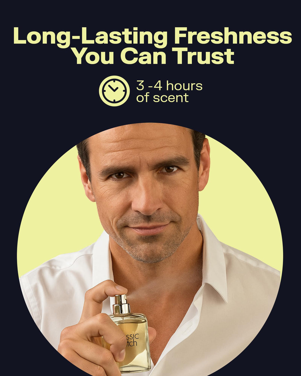 PB ParfumsBelcam Classic Match spray action demonstrates long-lasting fragrance