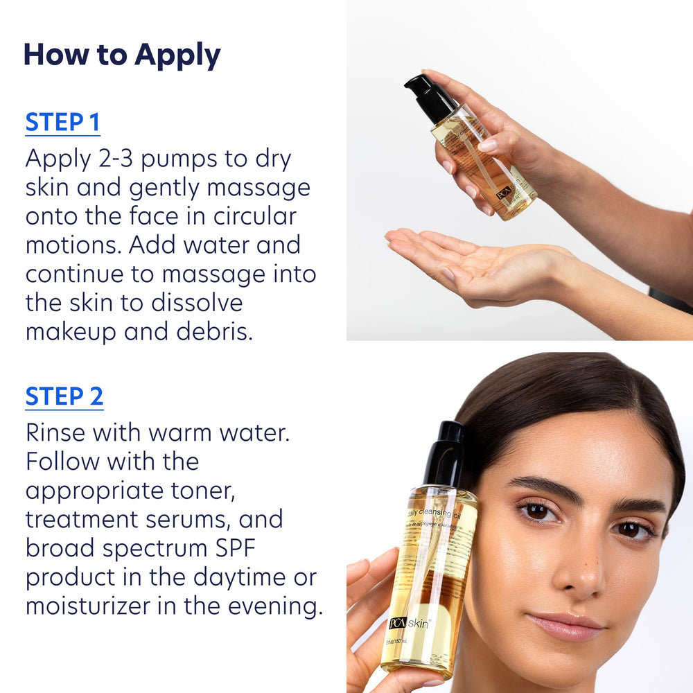 PCA SKIN Daily Cleansing Oil grape seed oil focus highlights hydration.