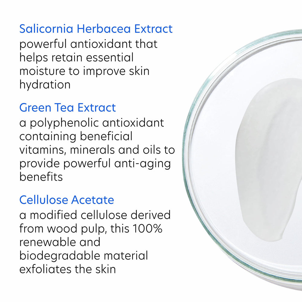 PCA SKIN Daily Face Exfoliant Cleanser aloe leaf juice supports hydrated exfoliation.