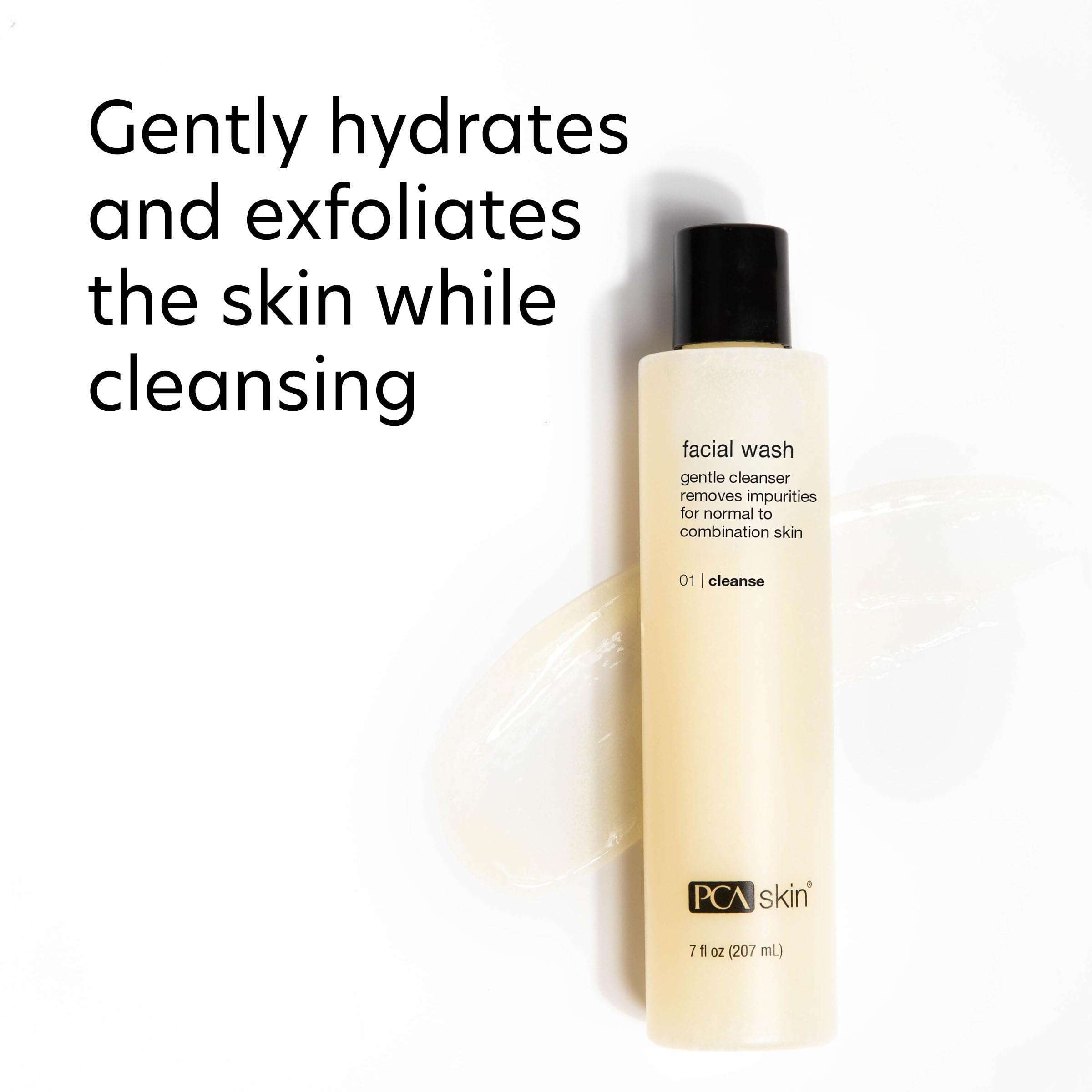 PCA SKIN Gentle Foaming Face Wash application massage to soften skin.