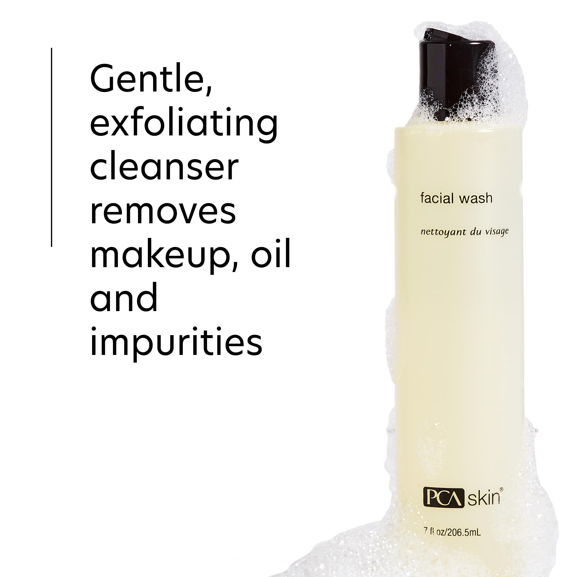 PCA SKIN Gentle Foaming Face Wash water rinse for refreshed skin.