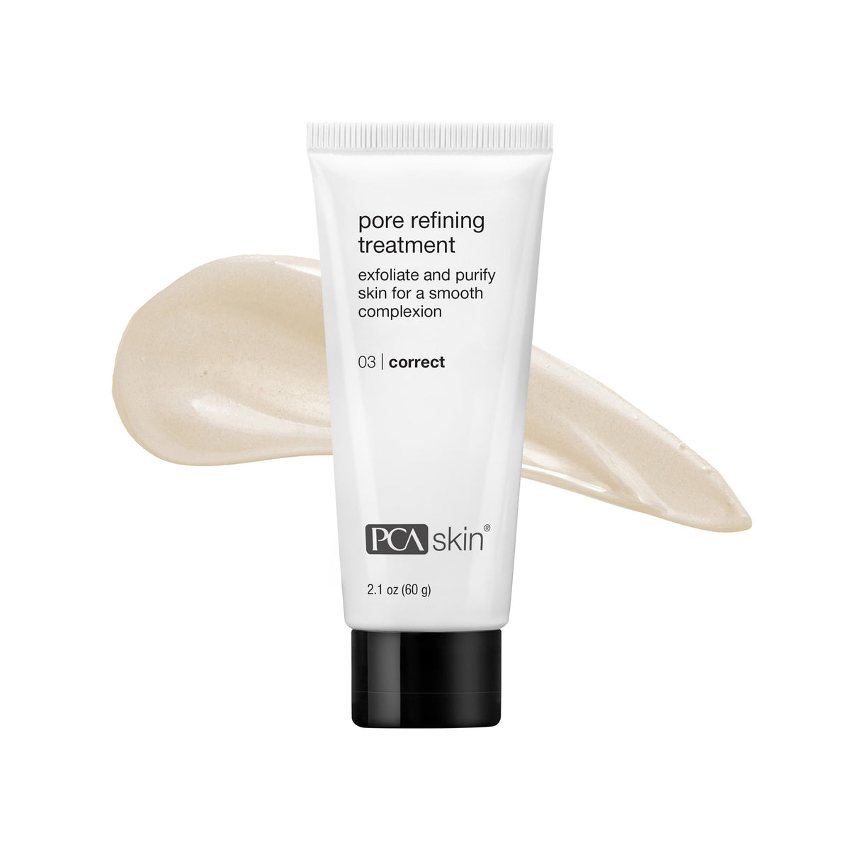 PCA SKIN Pore Refining bottle closeup showing premium exfoliant for oil control.