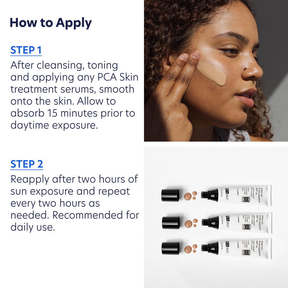 PCA SKIN Sheer Tinted Sunscreen shown water resistance up to 80 minutes
