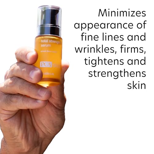 PCA Skin Total Strength serum label closeup emphasizes gentle formulation.
