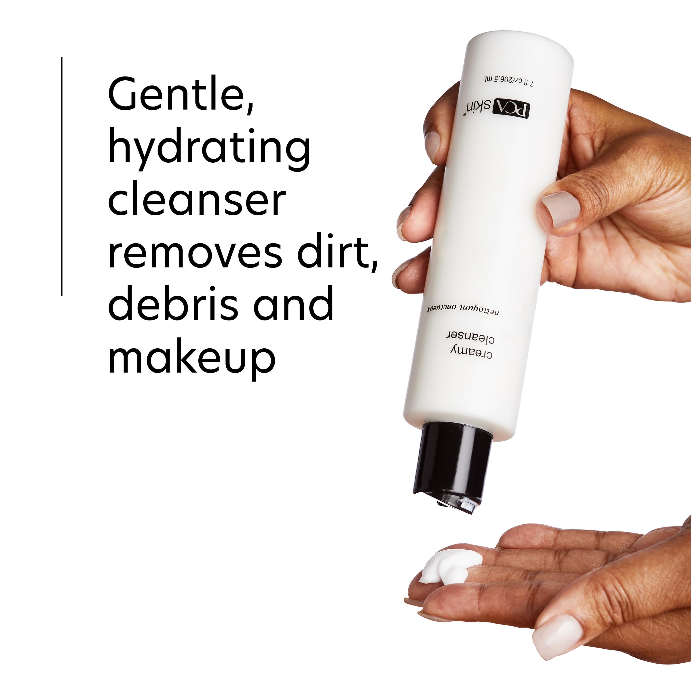 PCA SKIN Creamy Moisturizing Face Cleanser enriched with Rose Hip Oil for skin resilience.