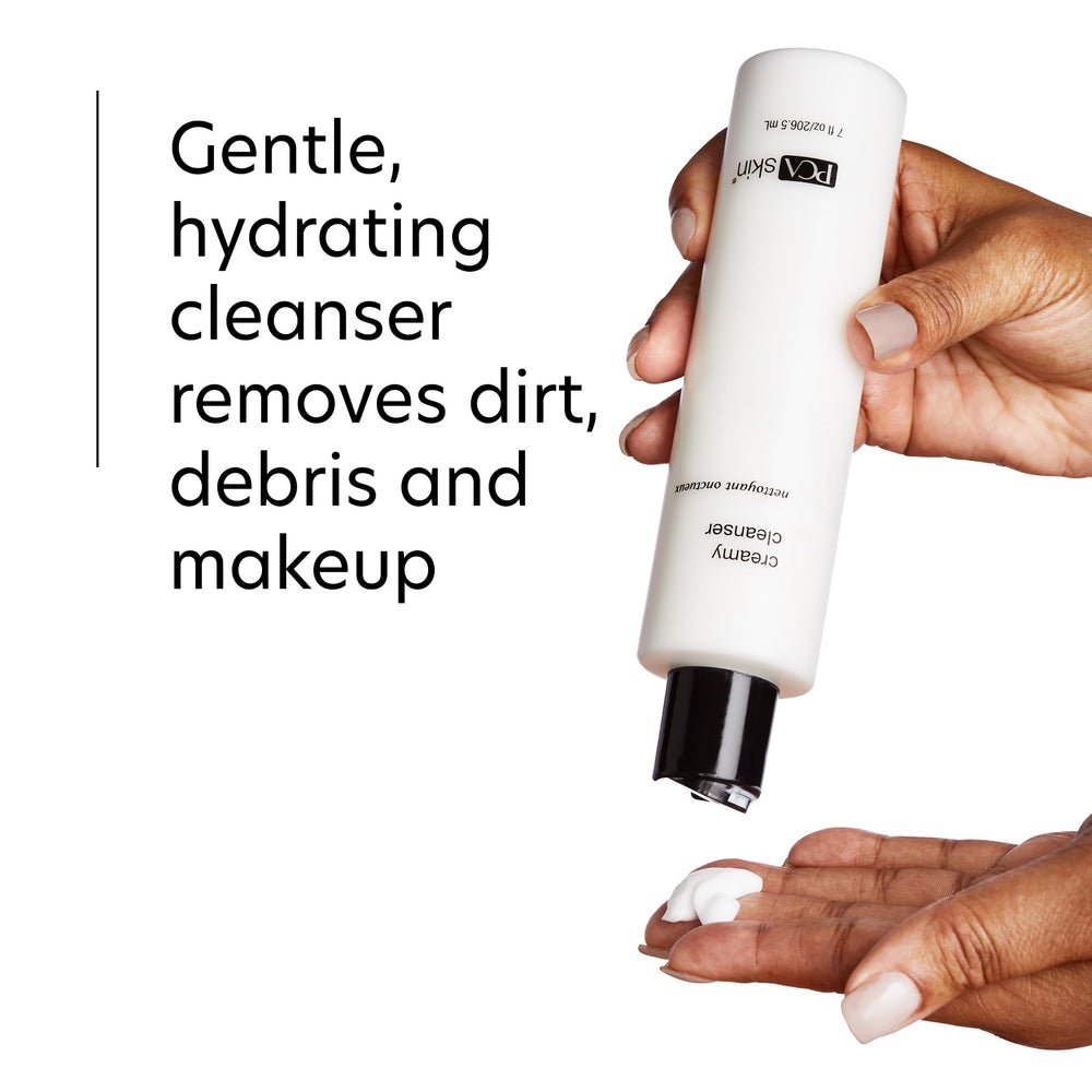 PCA SKIN Creamy Moisturizing Face Cleanser enriched with Rose Hip Oil for skin resilience.