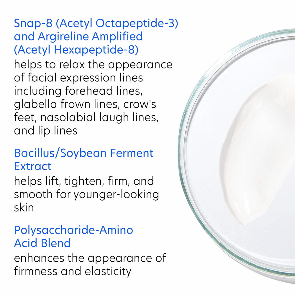 Forehead close-up with PCA SKIN ExLinea Pro serum applied for hydration.
