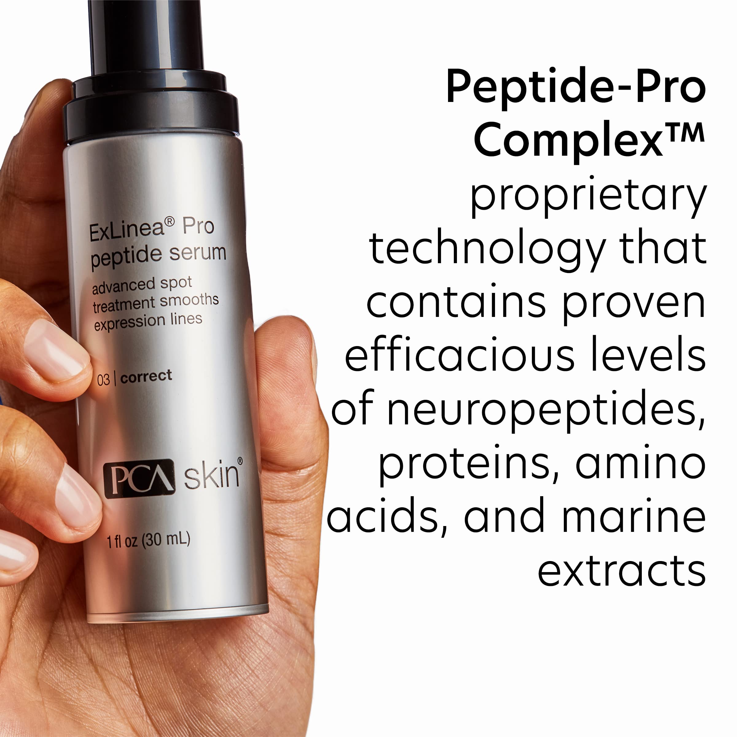 Eye-area close-up after PCA SKIN ExLinea Pro shows softened expression lines.