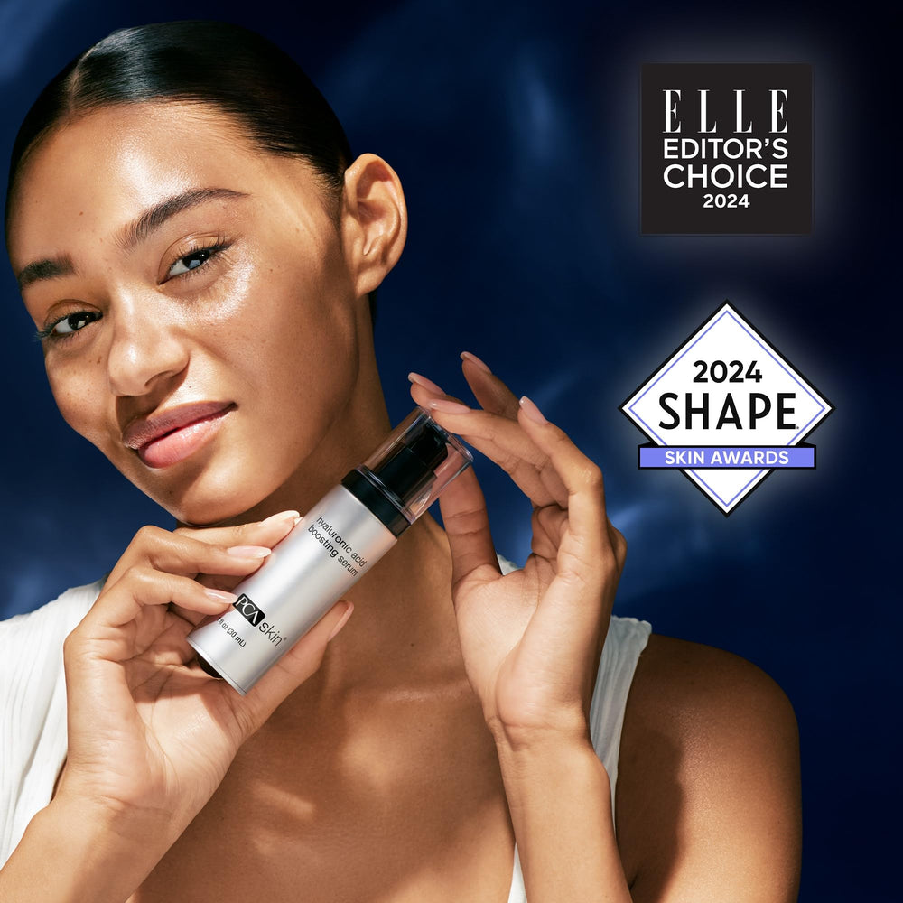 PCA SKIN Hyaluronic Acid Serum ingredients ceramides and niacinamide support skin barrier.