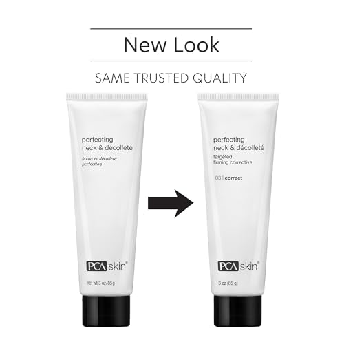 PCA SKIN perfecting neck-chest firming cream jar demonstrates luxe neck hydration.