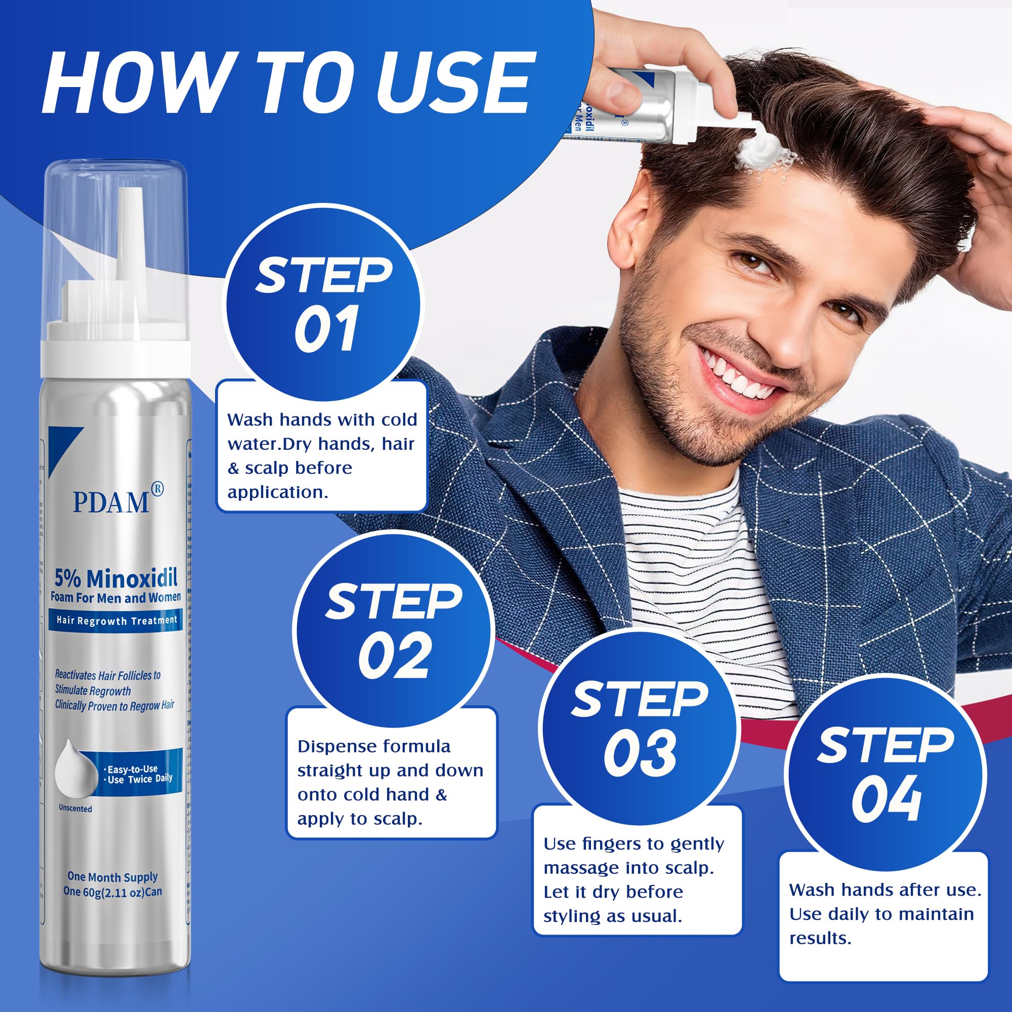 Pdam Minoxidil foam evening-ritual supports steady use.