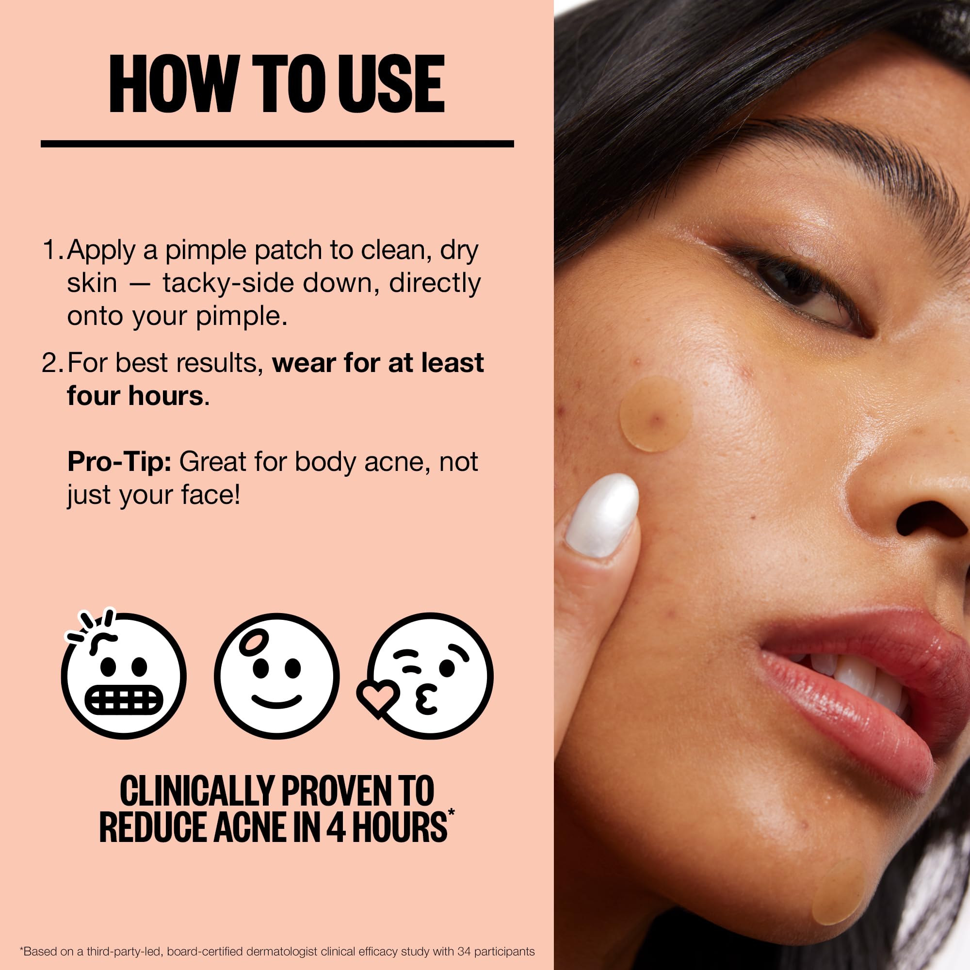 PEACE OUT Acne Healing Dots during workout shows secure adhesion through activity.