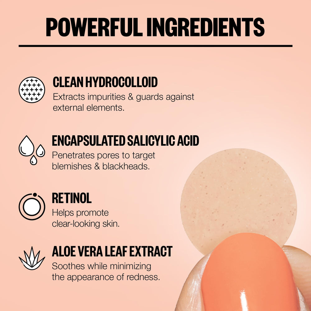 PEACE OUT Acne Healing Dots ingredients highlight salicylic acid and aloe for soothing care.