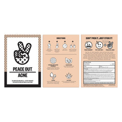 PEACE OUT Acne Healing Dots on face closeup demonstrating clear patch coverage overnight.