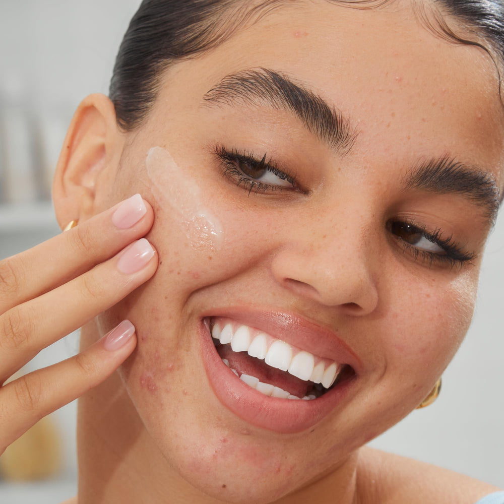 Peace Out Acne Serum pump-action demonstrates quick, easy daily application for acne care