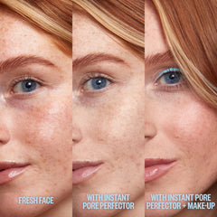 Under-makeup application shows how Peace Out Pore Perfector extends makeup wear.