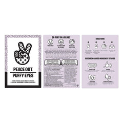 Peace Out Puffy Eyes serum-dispense shown for easy application and effective distribution.