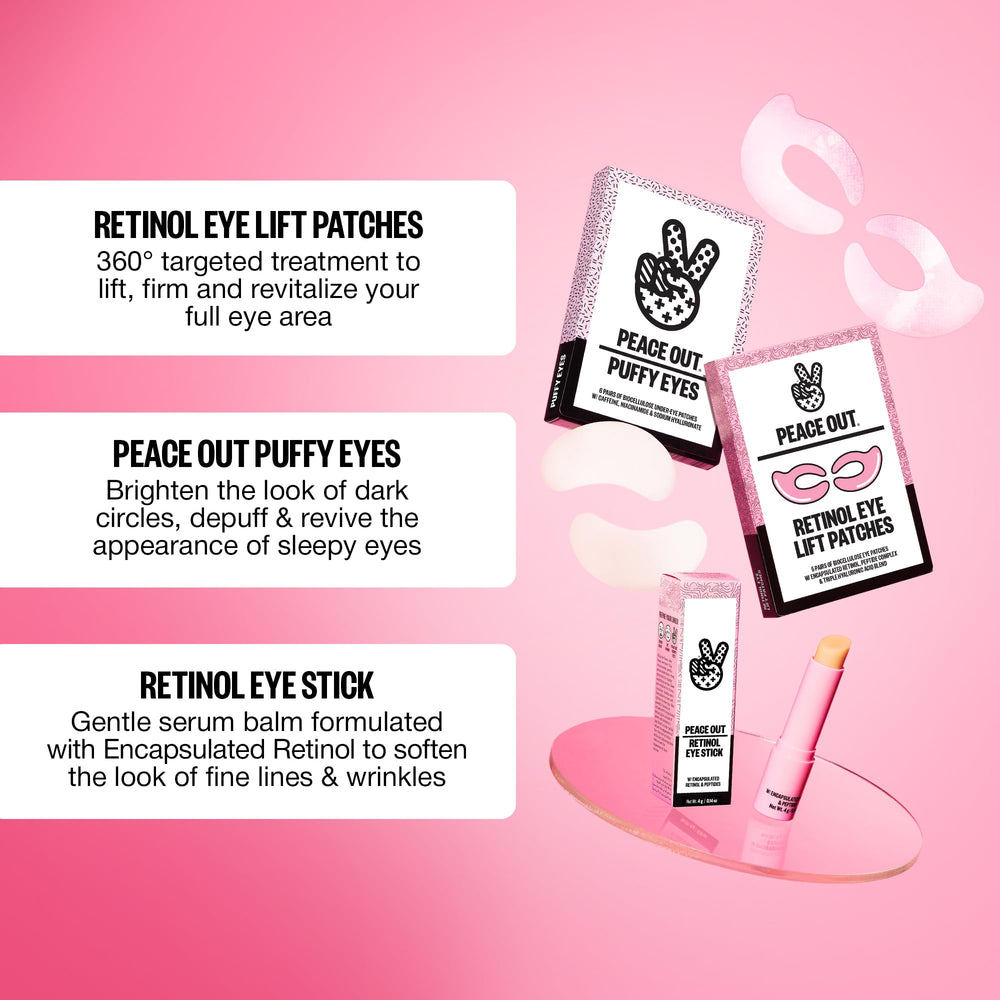 PEACE OUT Retinol Eye Lift Patches after-use glow and refreshed look