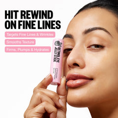 Peace Out Retinol Eye Stick being applied around the eye area for a smooth glide