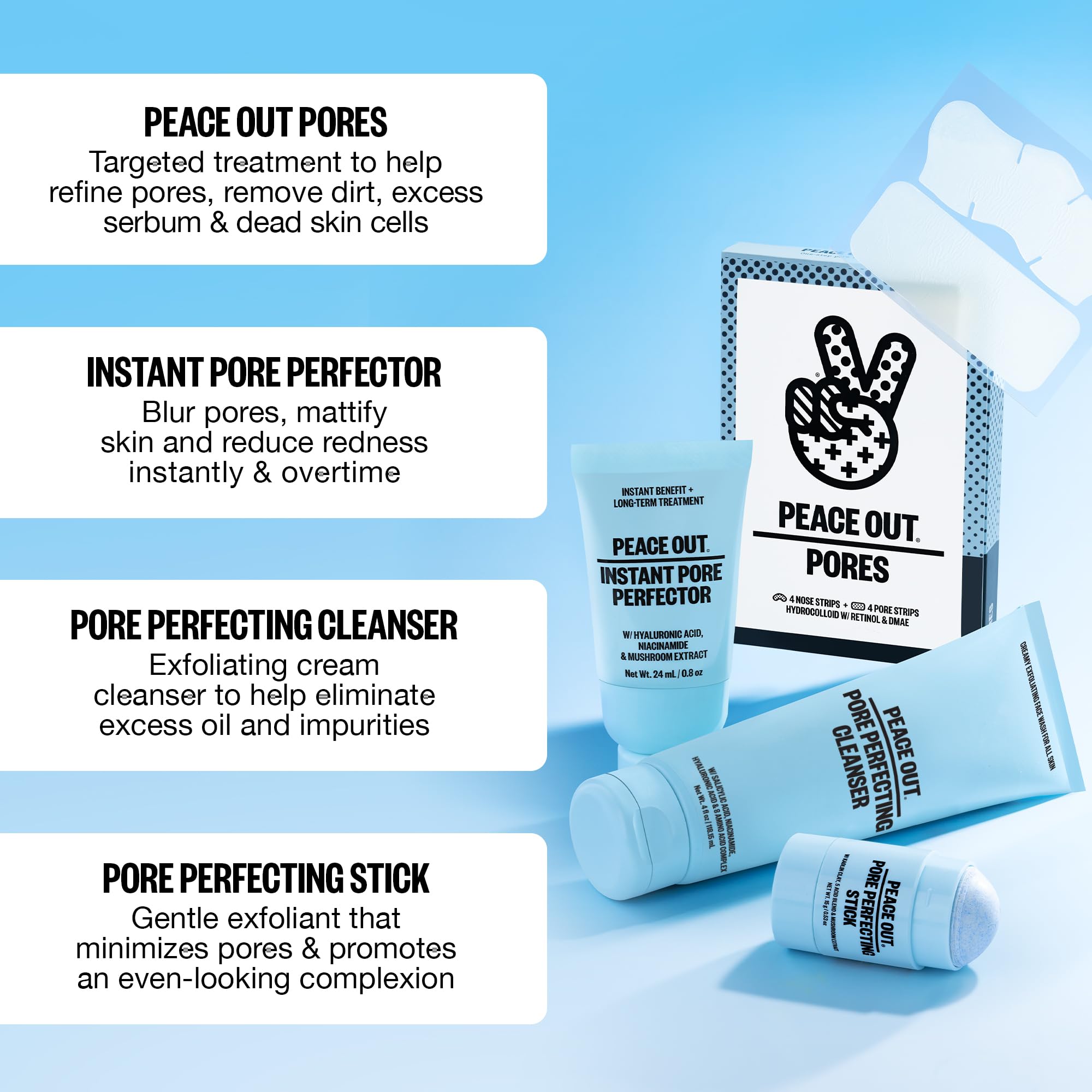 Peace Out Skincare bathroom setup illustrates convenient at-home pore-refining routine