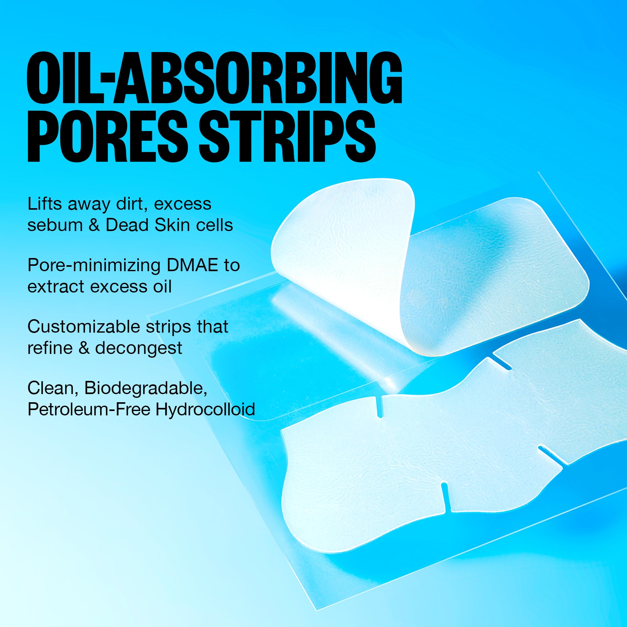 Peace Out Skincare face strip on cheek shows pore-smoothing potential