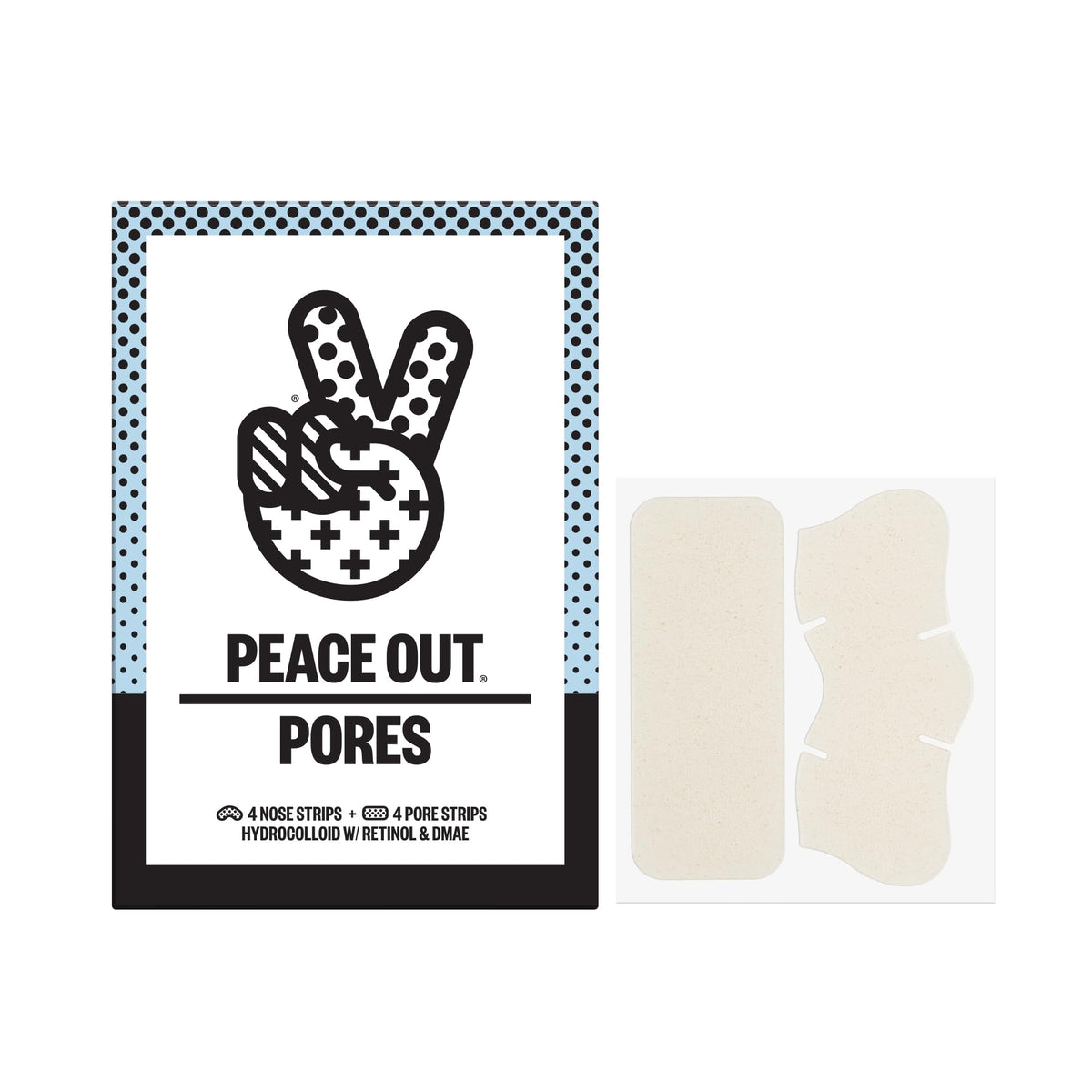 Peace Out Skincare packaging shows pore-minimizing strips ready for home pore care