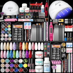 Peacecolor acrylic nail kit for beginners shows all-in-one starter set for home salon use.