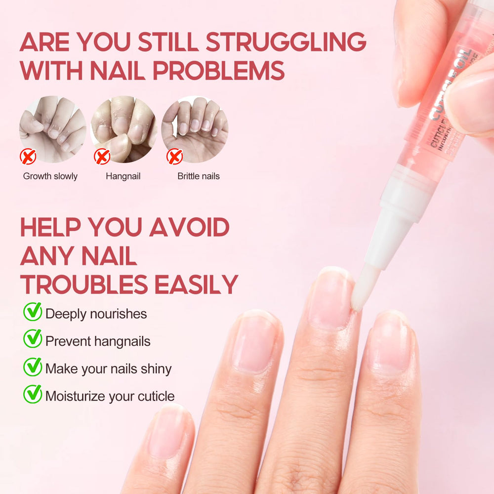 Peacecolor cuticle oil pen demonstrates precise base-of-nail application for nourishment.