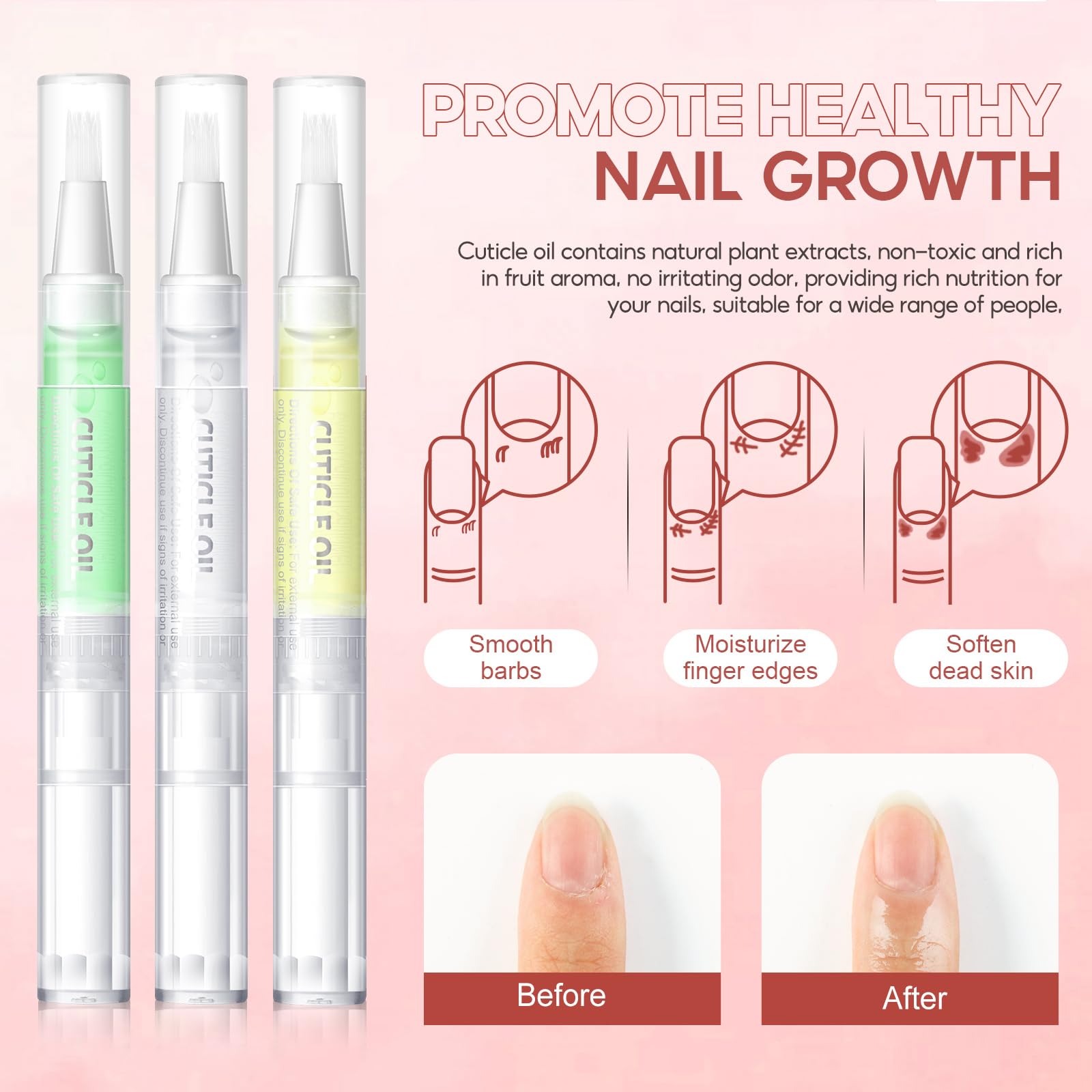 Peacecolor cuticle oil pen is leak-proof and travel-friendly for busy days.