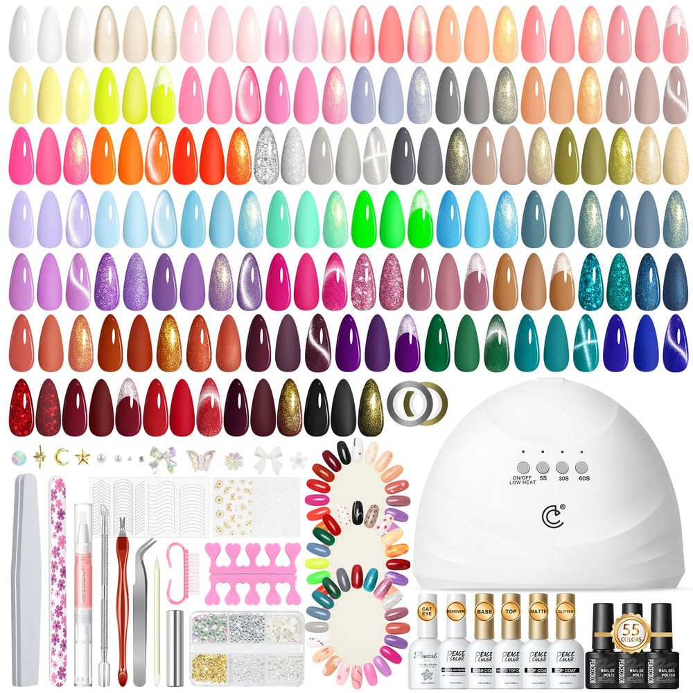 PEACECOLOR gel nail kit UV lamp for fast at-home curing and salon-grade results.