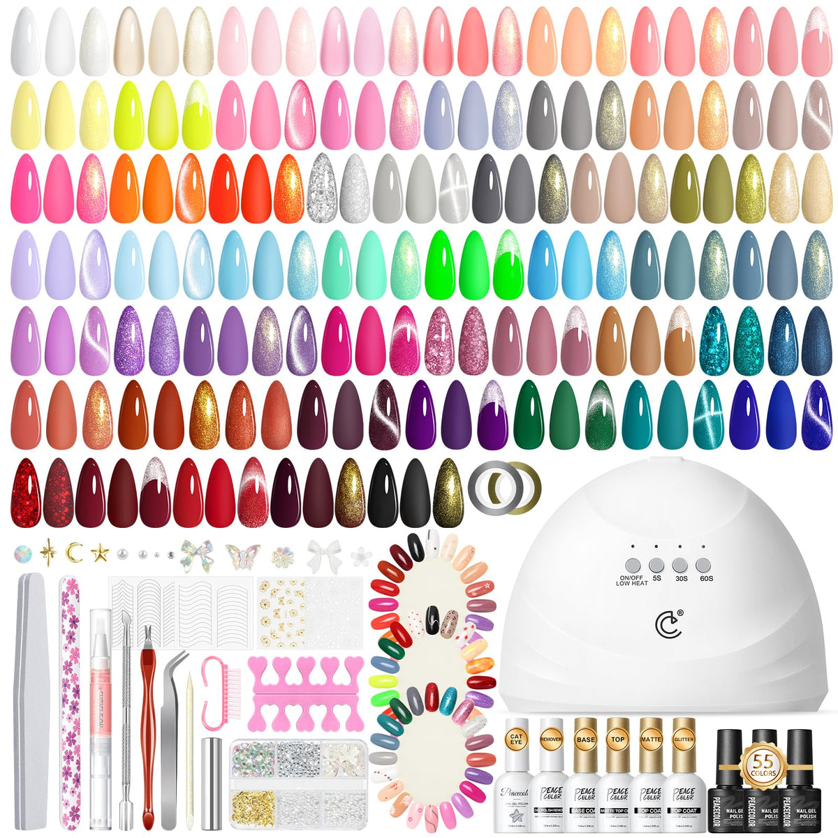 PEACECOLOR gel nail kit UV lamp for fast at-home curing and salon-grade results.