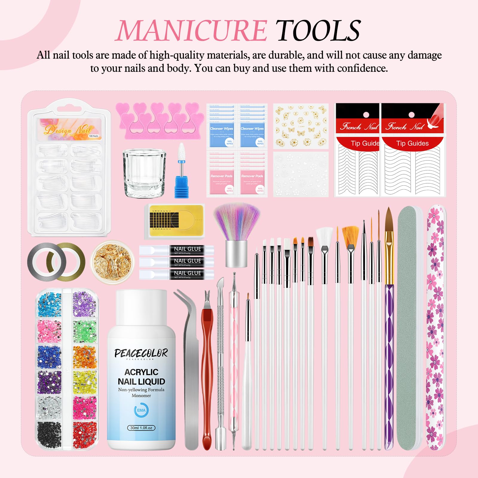 Peacecolor nail art rhinestones decorations highlights tiny gems for elegant accents.
