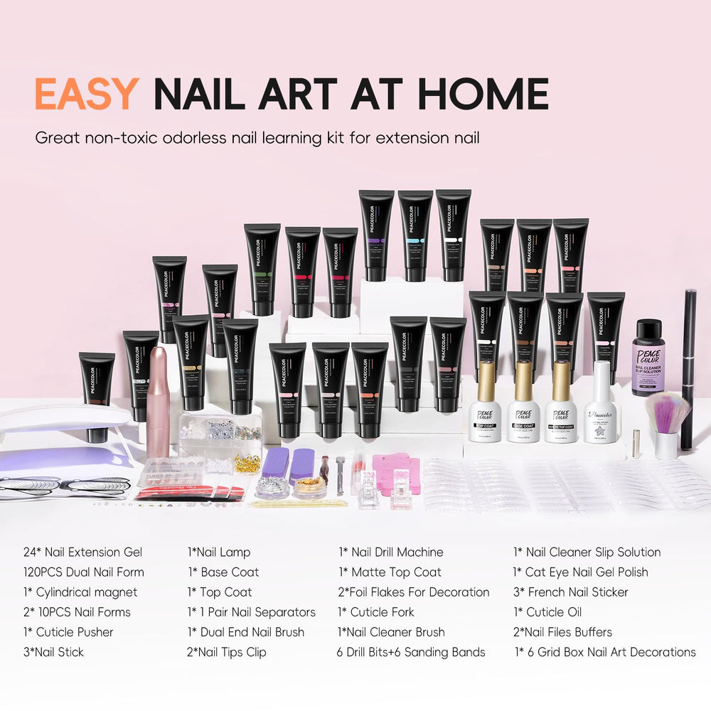 PEACECOLOR nail drill closeup shows six bits for efficient shaping and removal